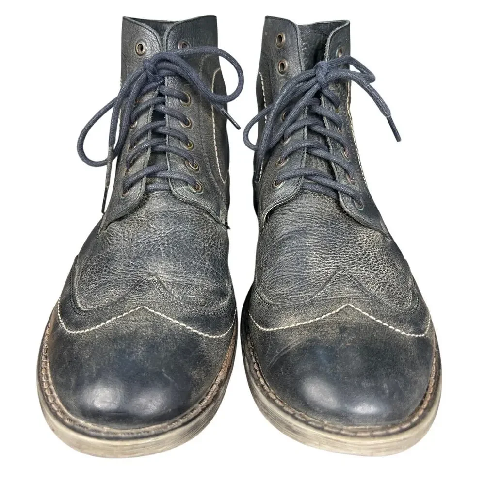 Roan By Bed Stu Men’s Outlaw Grey Leather Wingtip Chukka Boot Size US 12
